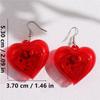 Fashion LED Lights Dangle Earrings Light Up Heart Drop Earring Unique Valentines Charm Hook Earrings Statement Jewelry