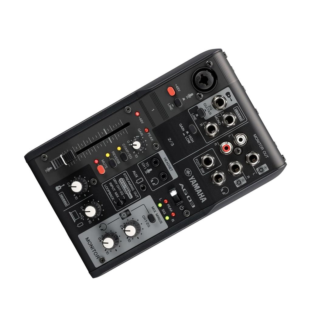 Yamaha AG03MK2 Black 6 Channel Live Streaming Loopback Interface with Steinberg Software Suite Mixer/USB