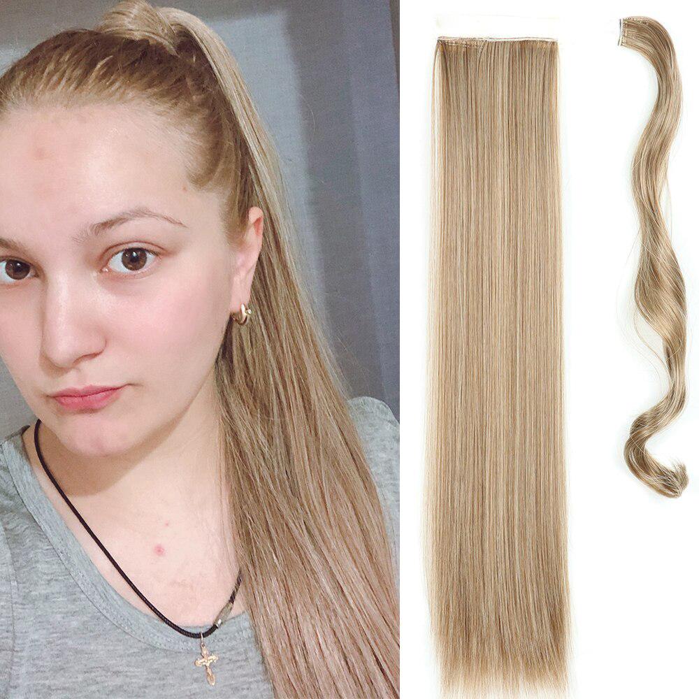 MISS WIG Rovné vlasy ze syntetických vlasových vláken tepelně odolné s culíkem Umělé vlasy prodlužující vlasy culík