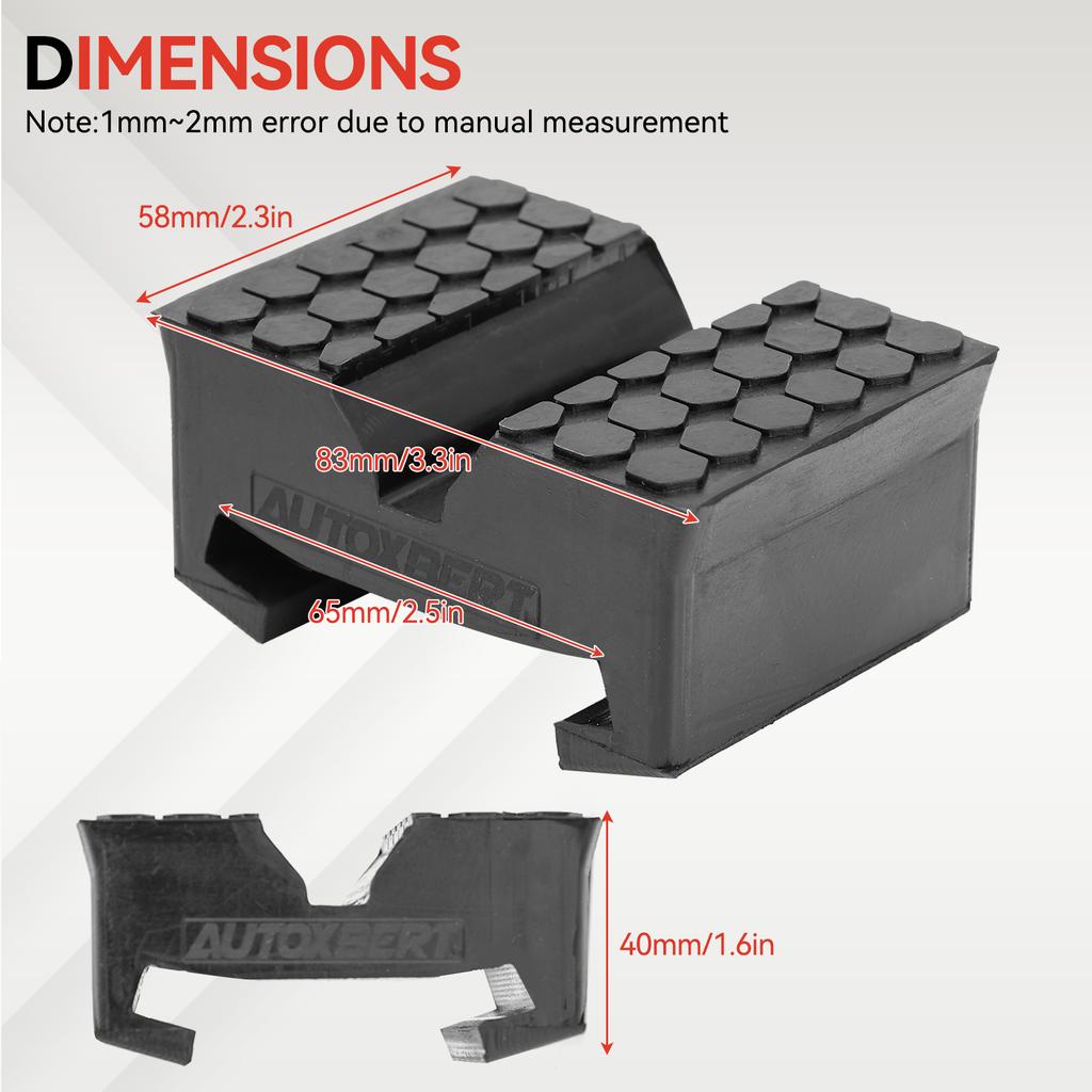 Car Rubber Slotted Jack Stand Pad Pad Bottle Lift Saddle Adapter Repair Tool Frame Stand Rail Pinch Weld Adaptor Rail Protector