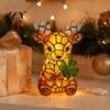Exquisite Desktop Ornament for Home Vintage Stained Glass Style Desk Lamp, Cute Animal Night Light, Decorative Retro Lamp Reading Bedroom Bedside Kids