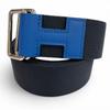 Excellent Belt Nomad H Motif Navy Canvas Mens L Used