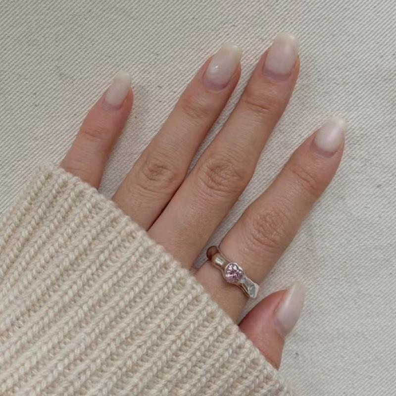 Contemporary Heart Pink Shaped Zircon Ring For Women Perfect For Casual Fashion And Style