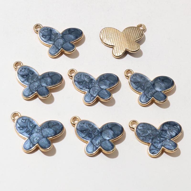 20pcs 12x18mm Enamel Butterfly Charms Pendant Small Alloy Metal DIY Jewelry Making Accessories for Earrings Necklace Bracelet