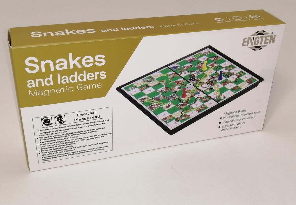 Snakes and Ladders Puzzle Board Snakes and Ladders Mobile Travel Family Players Game, Mini-Game, Game, Magnetic, Game, 2-4