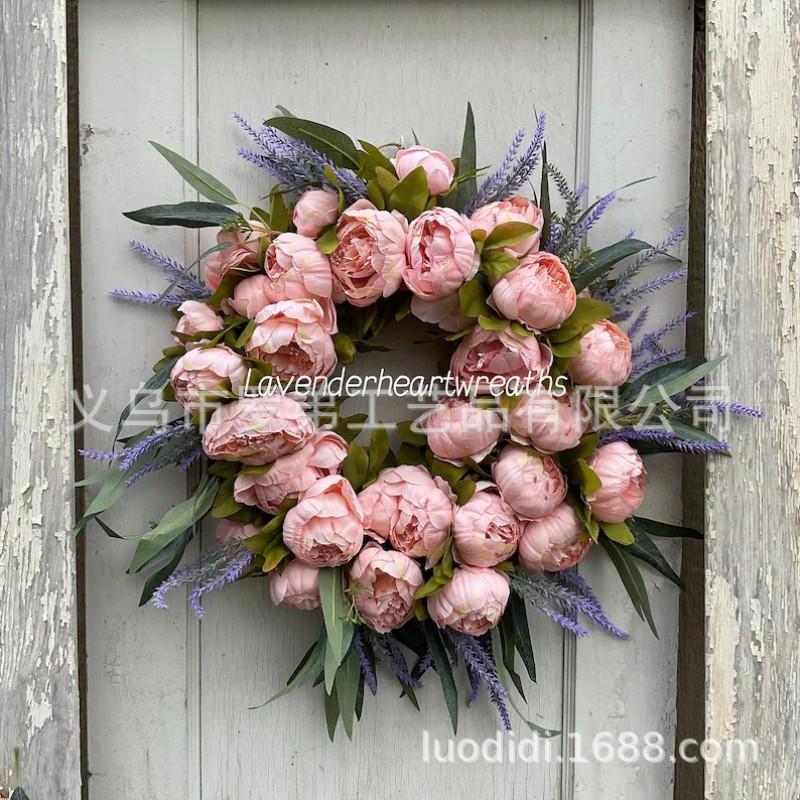 Easter Wreath Decor With Artificial Daisies Sunflowers Door Wall Hanging Home Party Decoration