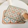 Vintage Leather Table Mat Simple Waterproof Oilproof Heat-Insulated PVC Placemat Plate Bowl Anti-hot Pad Light Luxury Room Decor