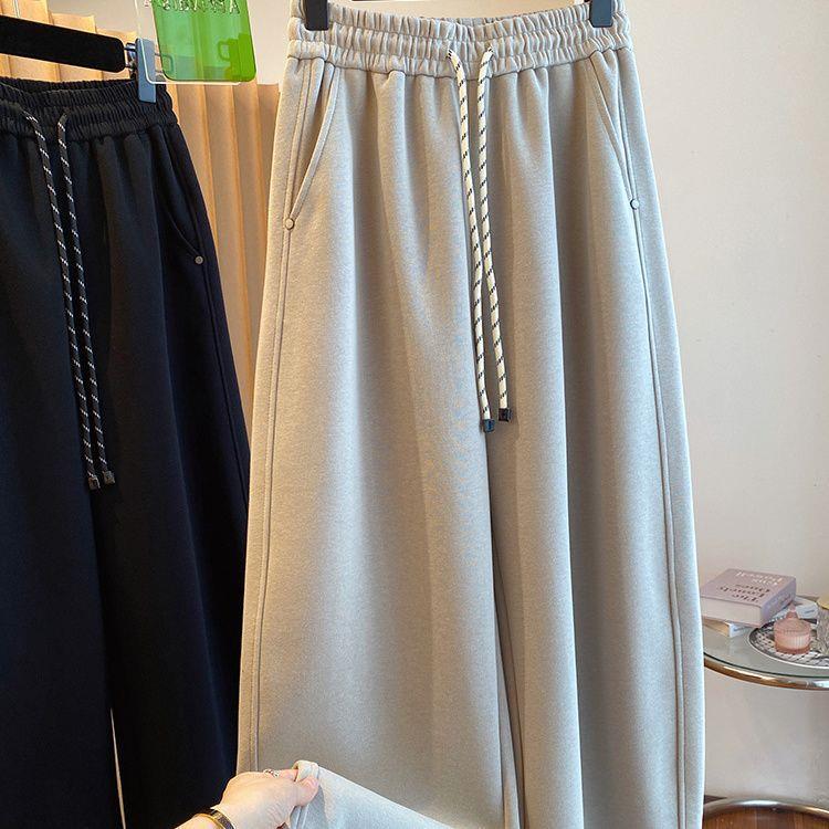 

Women s Plus-Size High-Waisted Fleece-Lined Straight Leg Pants for Autumn/Winter L for 55-70 kg