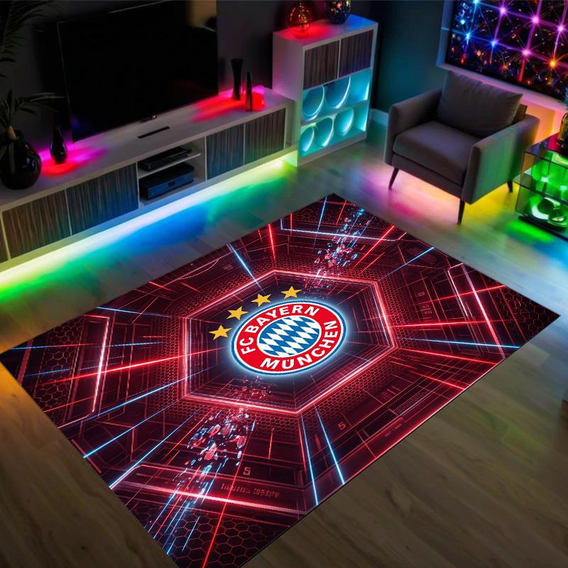 Bayern Munich Design Crystal Velvet Carpet Cozy Non?Slip Printed Rug For Bedroom Living Room Entrance