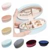 Portable Velvet Jewelry Display Box Oval Shape Ring Earring Necklace Box  Daily Use