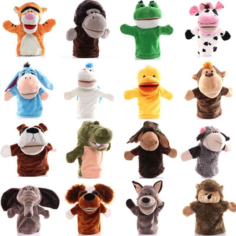 Wholesale Plush Toy Hand Puppet Cartoon Animal Doll With Movable Mouth Interactive Toy For Kindergarten And Parent-child Interaction 25cm Tall