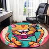 1pc Cat Coffee Office Round Area Rug, Under Office Chairs Bedroom Living Room Home Decor, Room Deco, Available in Various Sizes