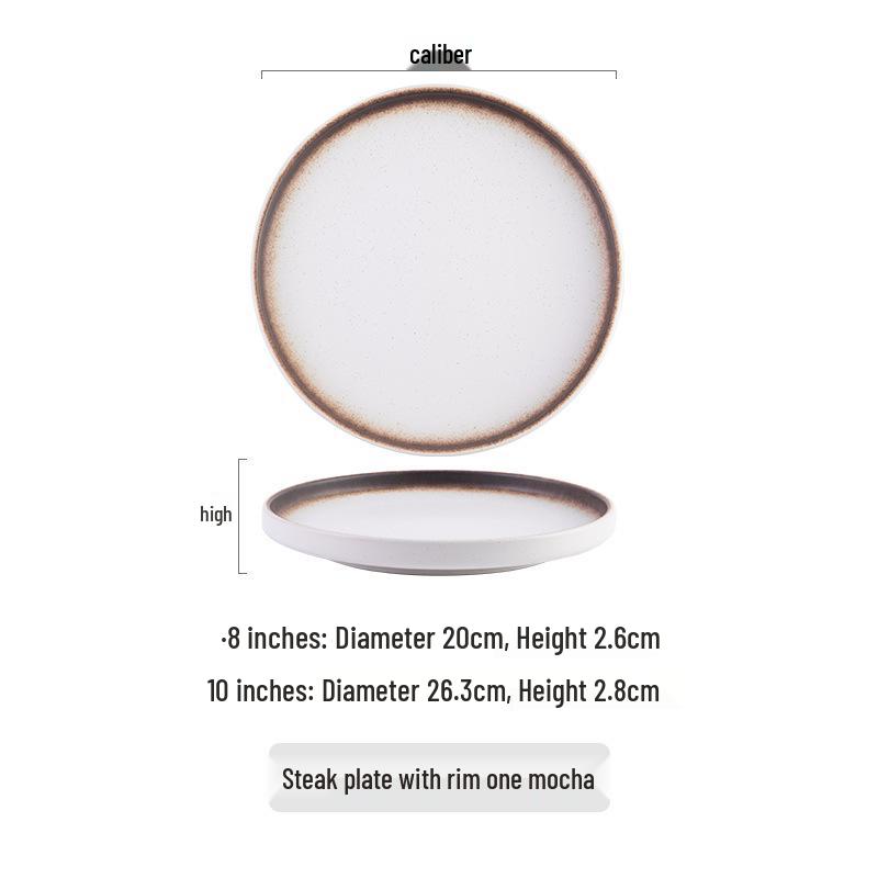 High-Grade Ceramic Steak and Pasta Plate - Elegant Tableware for Household and Hotel Use