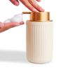LAZEENOOK Foaming Ceramic Hand Soap Dispenser with Soap Bottle Container, Stylish Manual Push-Type, Suitable for Kitchen, Bathroom, Toilet, and More