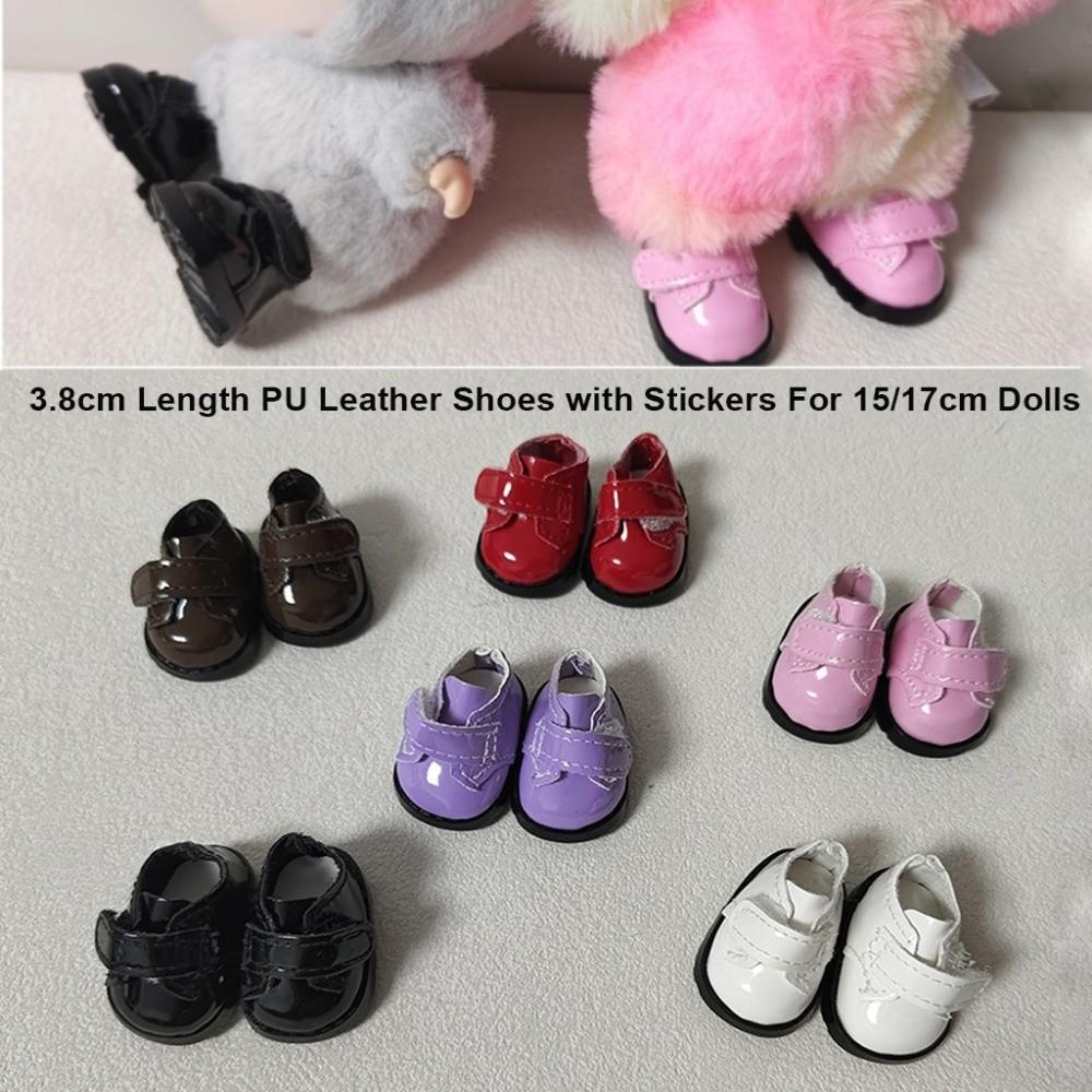 With Stickers Leather Shoes 3.8cm Length Shoes Outfit Accessories For 15/17cm Doll Decoration