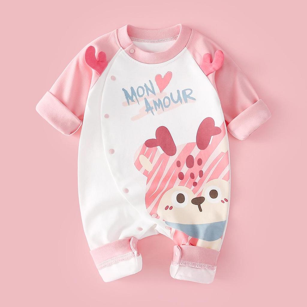 Newborn Unisex Cotton Rompers: Long Sleeve Onesies for Spring & Autumn