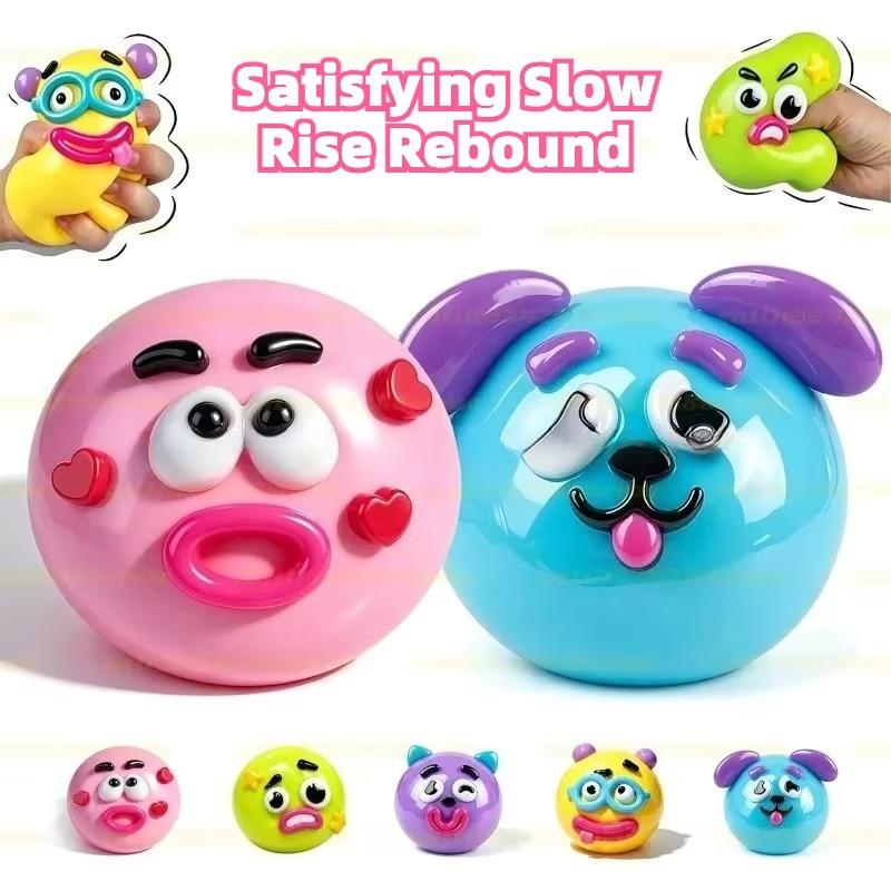 Smushers Squishy Curiosidades Divertidas Cara de Perro Intercambio Squishy Juguete Blando Moldeable Lindo Rebote Lento Juguete para Apretar, Regalo Sensorial Relajante