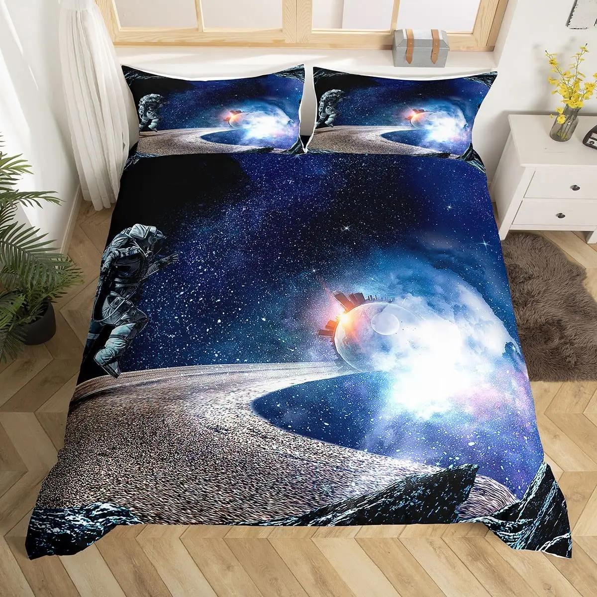 

Comforter 2 S Astronaut Queen Size Outer Space Bedding Set 3Pcs For Kids Girls Adultscomforter Soft With Comforter (quilt)-EU Single(135*200cm)3pcs