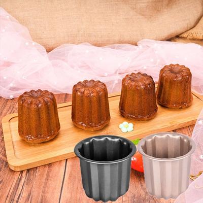 Mini Karbon Çelik Canele Pişirme Kalıpları Tek Gözlü Yapışmaz Muffin Kalıbı Isıya Dayanıklı Cupcake Tepsileri Fransız Tatlıları