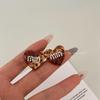 Korean Rhinestone Leopard Print Heart Stud Earrings: High-End Fashion for Women.