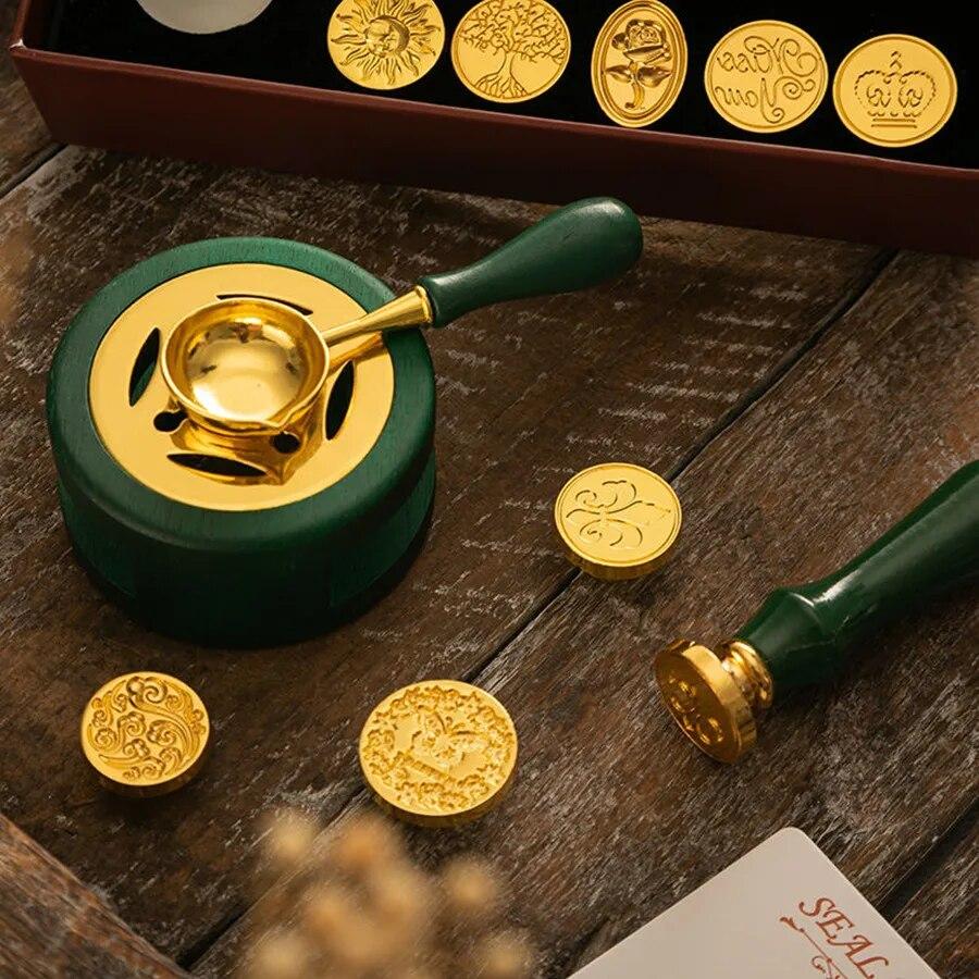 1set Wax Seal Warmer,Wax Seal Kit with Wax Seal Spoon for Melting Wax Seal Beads Or Sealing Wax Sticks