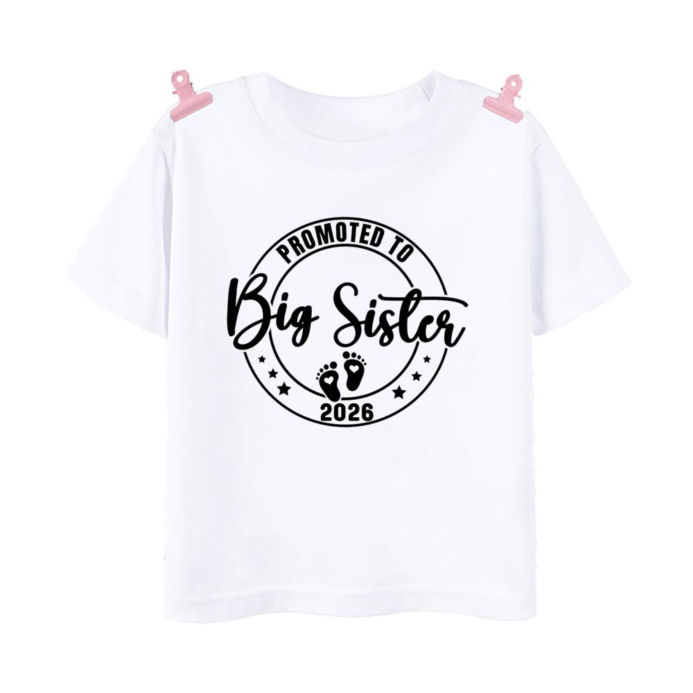 Children's T-Shirt Big Brother Big Sister Print Summer Short Sleeve Tops Fashion O-Neck Tees Outdoor Casual Children's Clothing
