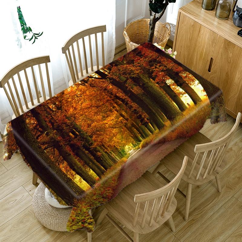 Mangrove Forest Tree Landscape Pattern Tablecloth Thicken Cotton Rectangular Round Table Cloth For Wedding Picnic Party