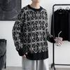 Herbst Winter Herren Rollkragenpullover Vintage Design Harajuku Locker Studenten Langarm Warme Pullover Hip-Hop Geometrische Jumper