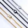 European & American Black Pearl Square Chain DIY Gold Stainless Steel Necklace & Bracelet Jewelry