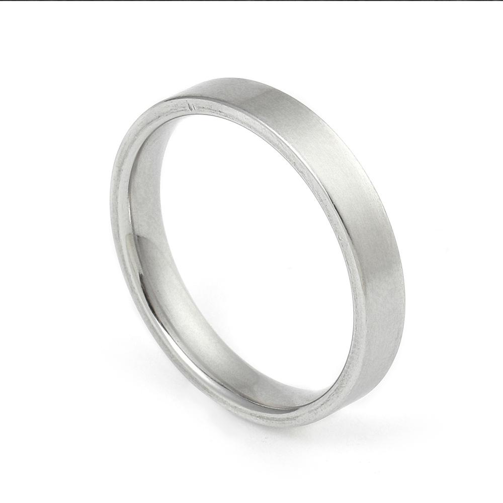 304 Stainless Steel Ring4mm Matte Plain Ring Fashionable High-end Titanium Steel Jewelry Factory Direct Sale