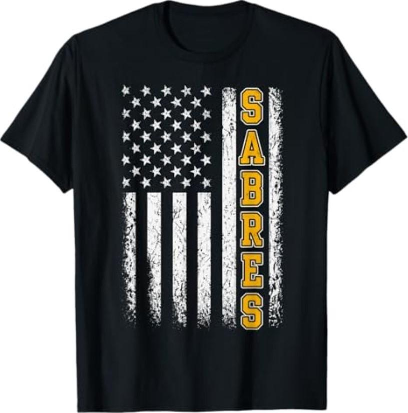 Vintage Sabres USA Flag Classic Gifts for Men Women T-Shirt S разноцветный