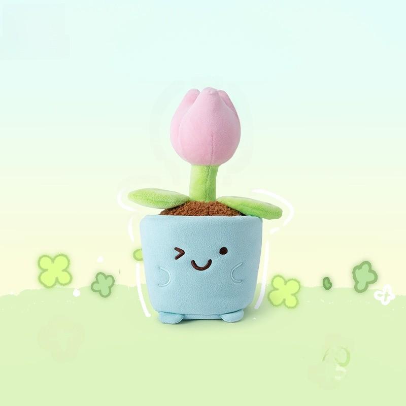Aloe Mushroom Tulip Begonia Plant Pottery Design Plush Toy For Room Decor