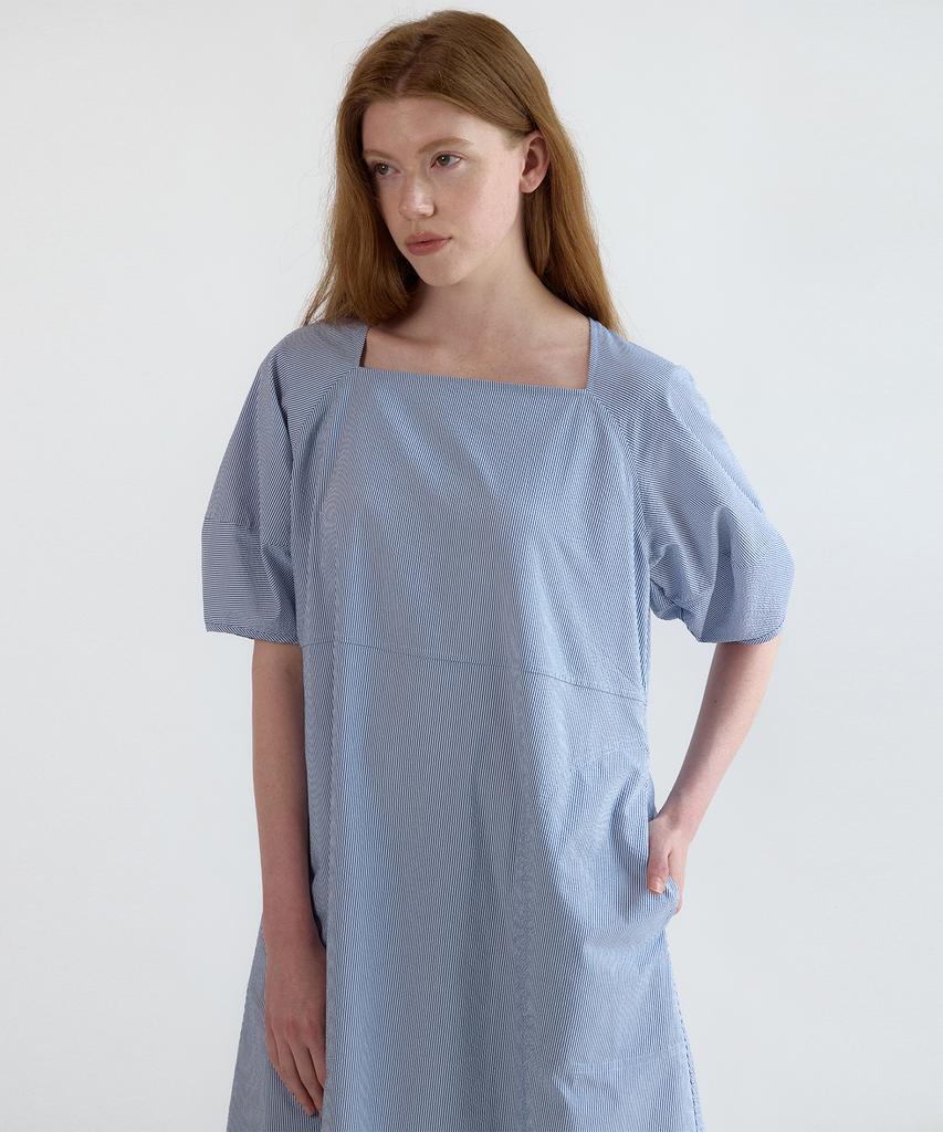 Nevel Everywear Stripe Balloon Dress_Blue