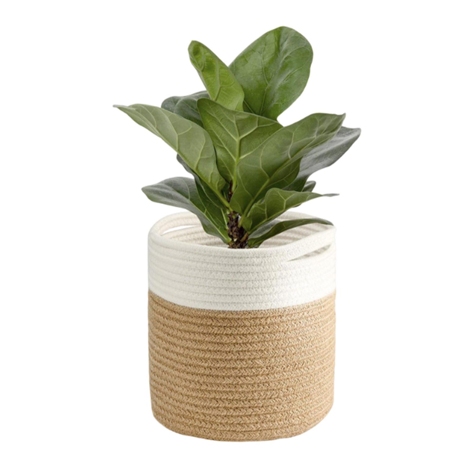 

Cotton Rope Woven Plant Baskets, Decorative Flower Pot Baskets, Wardrobe Storage Baskets, Desktop Organizers, Home Decor. S
