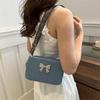 Elegant Black And Blue Stylish Bowknot Small Square Crossbody Bag For Everyday Use