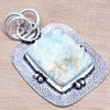 Pendant Amazonite Drusy Gemstone Mother'Day Gift Silver Jewelry 1.75"