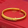 Vietnamese Sand Gold Peacock & Dragon Bracelet: Retro Silk Peony Design, Copper-Plated, Brings Auspiciousness, Noblewoman Jewelry.