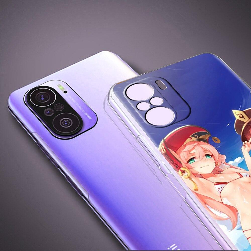 Pouzdro Genshin Impact Hentai Sexy Girl pro Xiaomi Poco X3 NFC M3 F3 Redmi Note 10 9S 9 8 Pro 7 8T 9C 9A 8A K40 Průhledný kryt