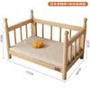 Cuccia in Legno Nordico con Sponde Rialzate Letto Principessa per Animali Domestici Rialzata Resistente all'Umidità Casetta per Gatti Materasso Rimovibile Lavabile