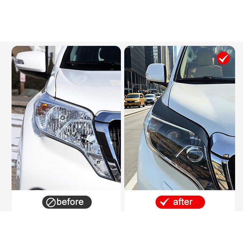 Headlight Eyebrow Trim For Toyota Prado 150 2014 2015 2016 2017 Front Lamp Brow Molding Strip Chrome Styling Car Exterior Parts