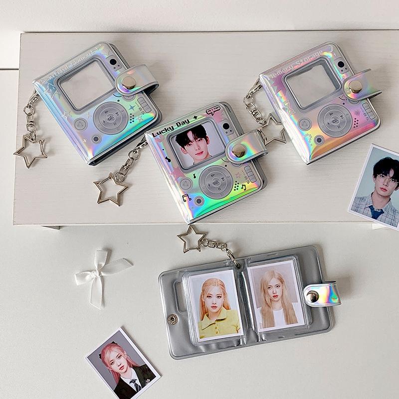 Kpop Photocard Holder Idol Card Collect Book 2inch Mini Photo Albums Ins Photocard Keychain for Bags