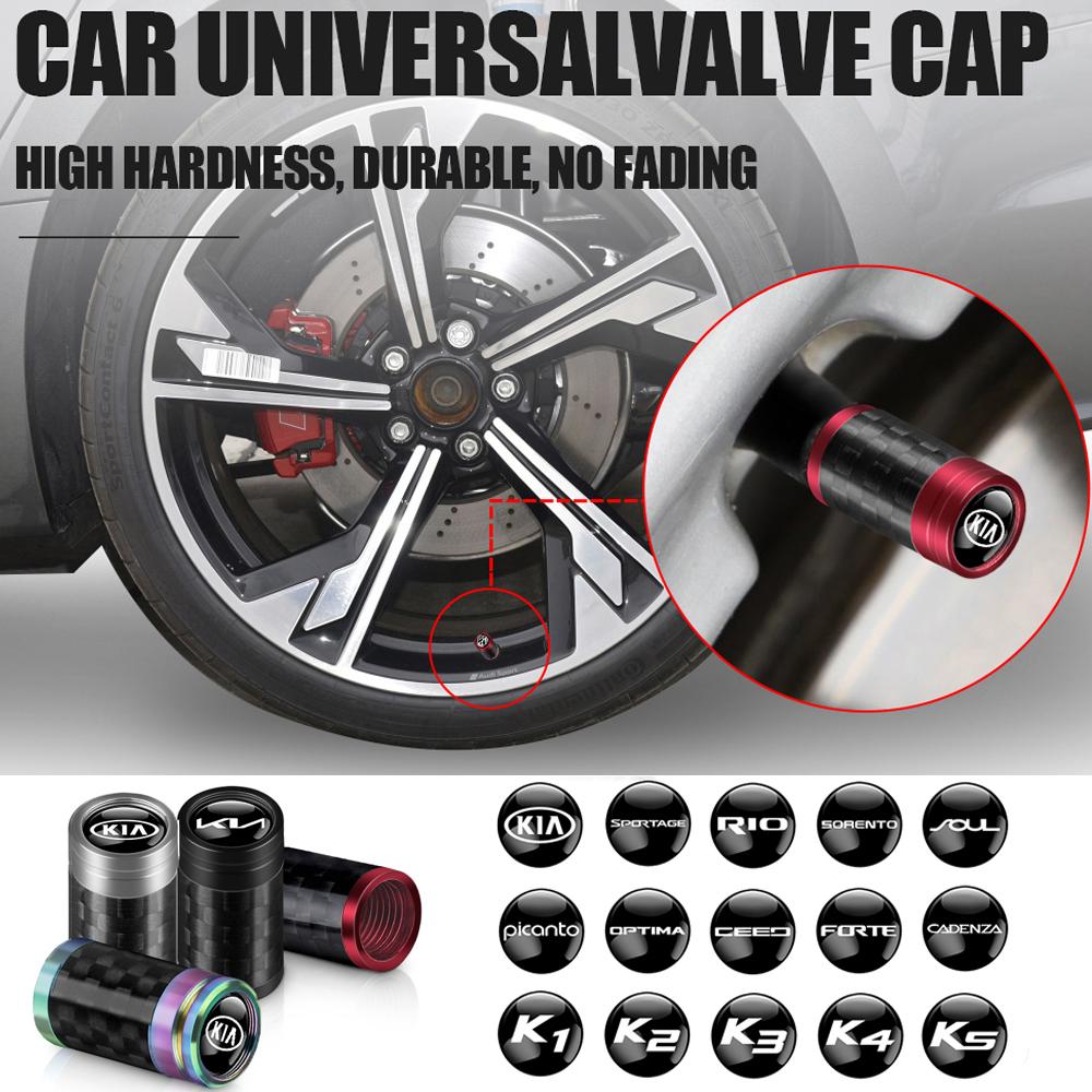 3D Carbon Fiber Car Wheel Tire Valve Stem Caps Metal valve Accessories For Kia Sportage 3 Rio K2 K5 Ceed Carnival Picanto Soul