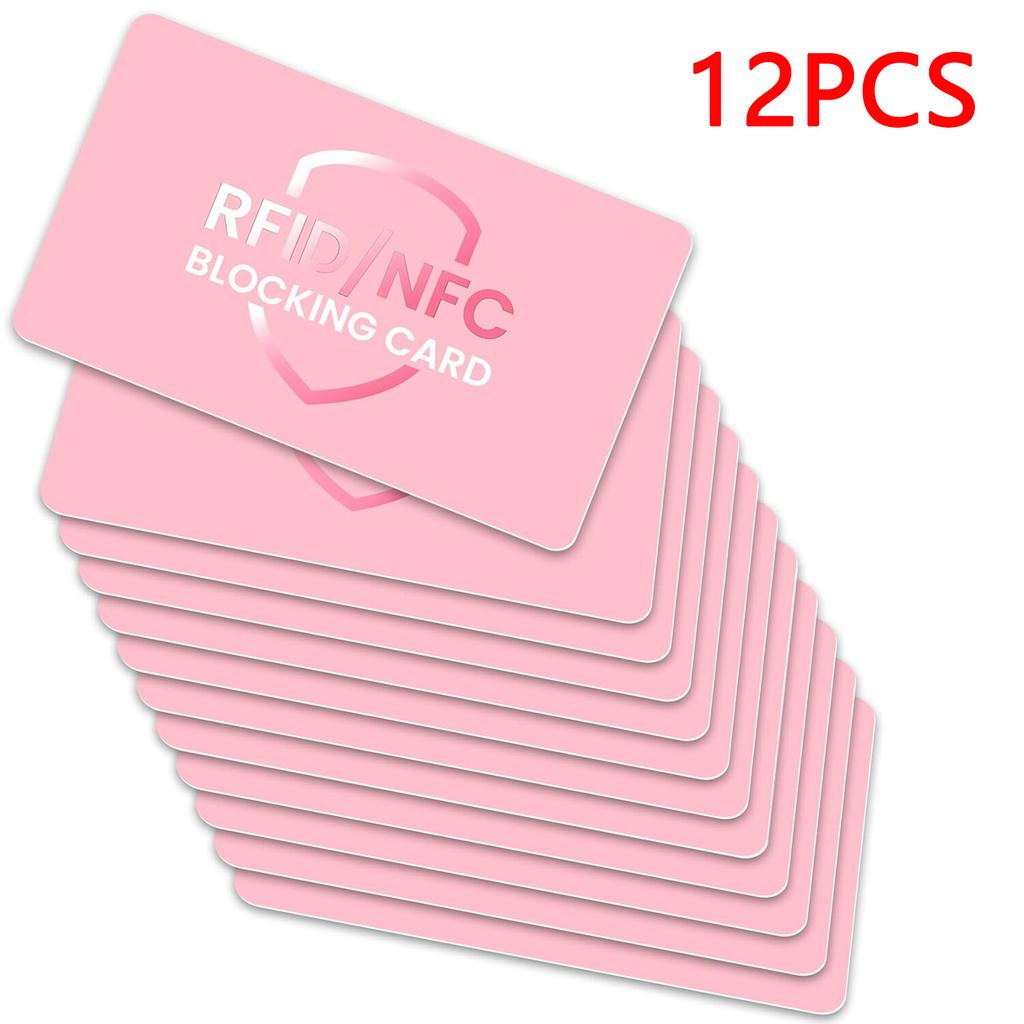 RFID Blocking Card 3/6/12 Pack, One Card Protects Entire Wallet for Women, Credit Debit Card Protector, Anti-Theft NFC Contactless Blocker