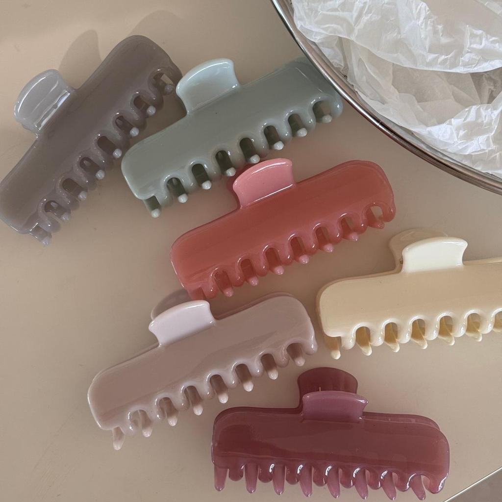 Jelly Color French Hair Clip: Versatile Medium Skeleton Shark Claw, Exquisite High-End Accessory