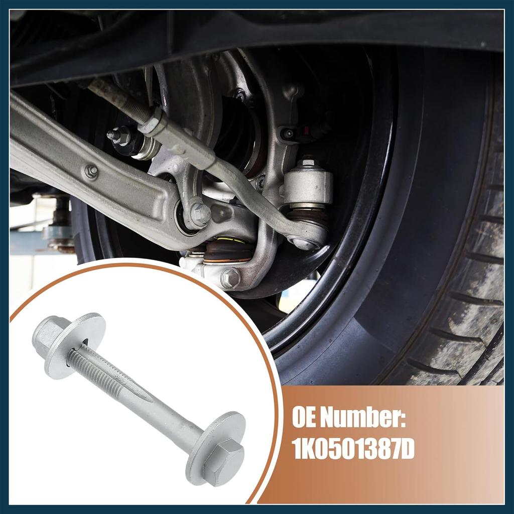 Car Camber Adjusting Eccentric Bolts Lockout Kit Suspension Control Arm Repair Bolt for Volkswagen SportWagen 2010-2019 No.1K0501387D 2 Set