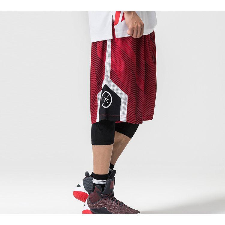 Li-Ning Basketball Loose Shorts Men Bottoms Brick-Red AAPP281-2