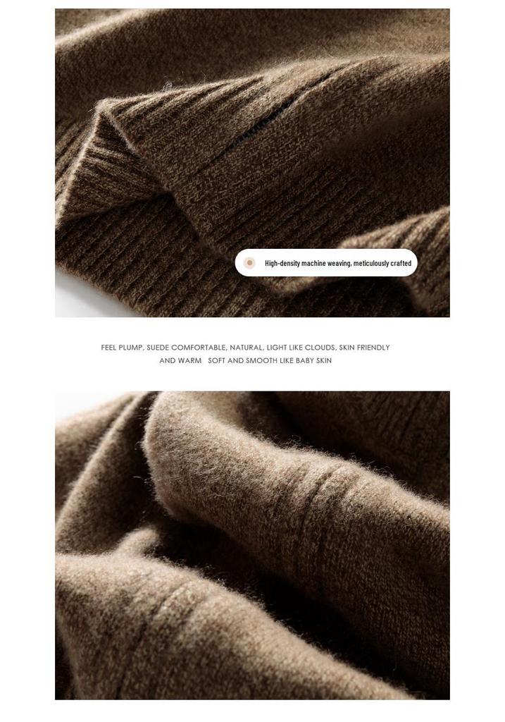 2024 Men's Cashmere Zipper Cardigan: Autumn/Winter Business Casual Stand Collar Sweater