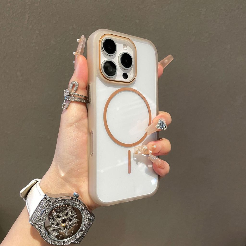 Suitable for IPhone16 Phone Case, Thin Ring N52 Magnetic Attraction, and Color Frame Protective Case for Apple 15promax