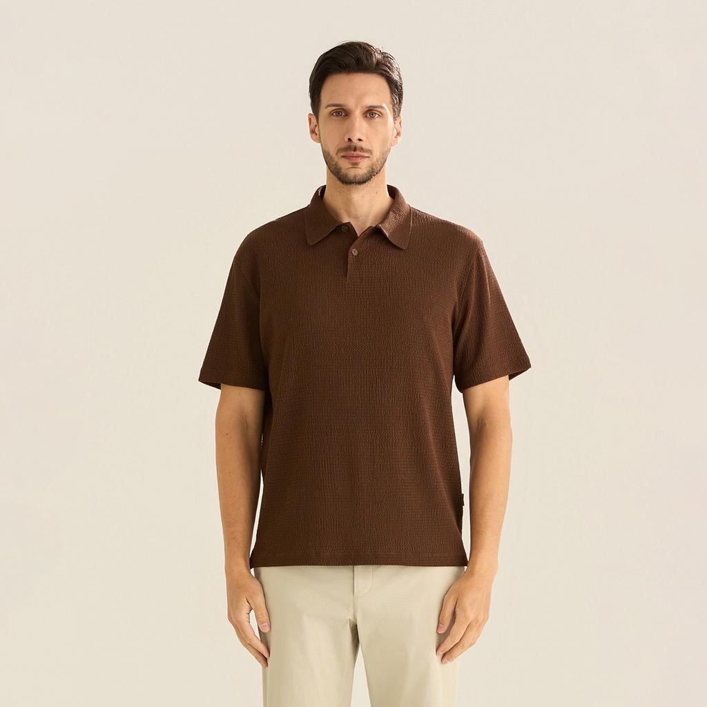 FERRAROMILANO Semi-Over Collar Sweater T-Shirt Brown (Am0Gtty25257)