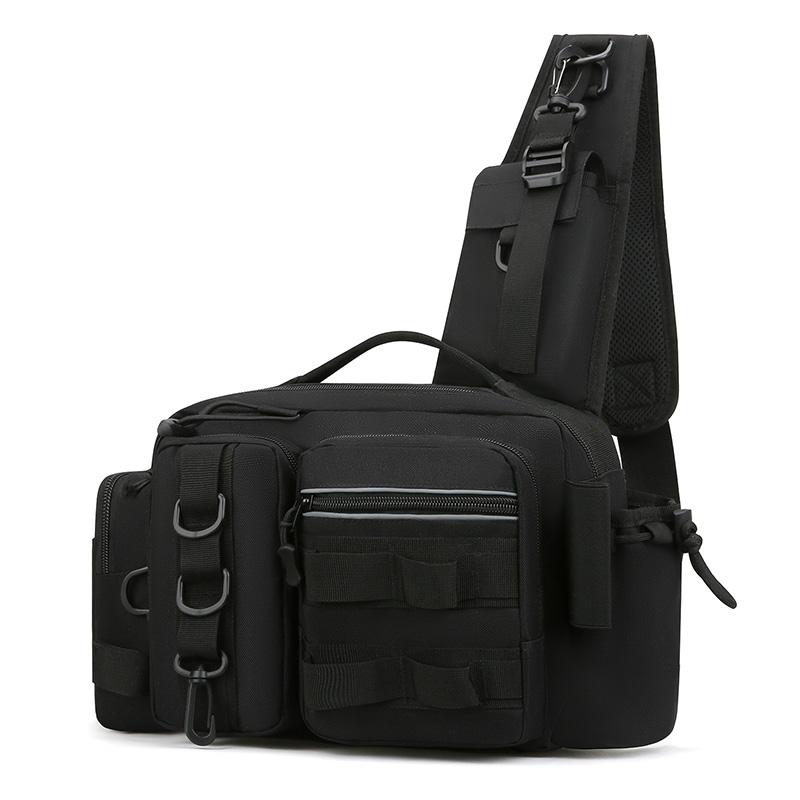 Fishing Tackle Backpack Lure Box Gear Storage Bag Fanny Pack for Men Fly Fishing Backpack with Rod Holder Sling Shoulder Bag